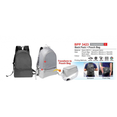 [Back Pack] Back Pack + Pouch Bag - BPP3423